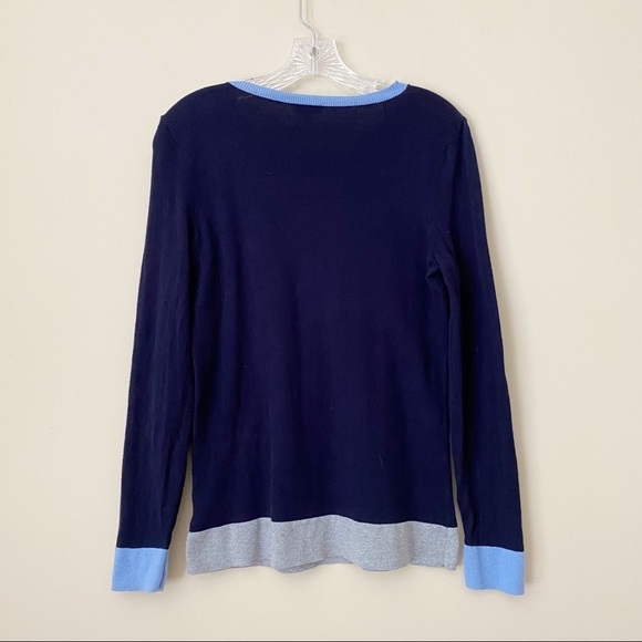 Talbots Zipper Shoulder Color Block Sweater - M - Picture 2 of 9